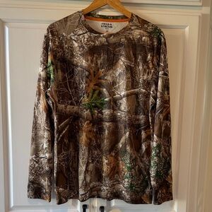 L Men’s Hunting Camo Woodland Long Sleeve Tee Rash guard